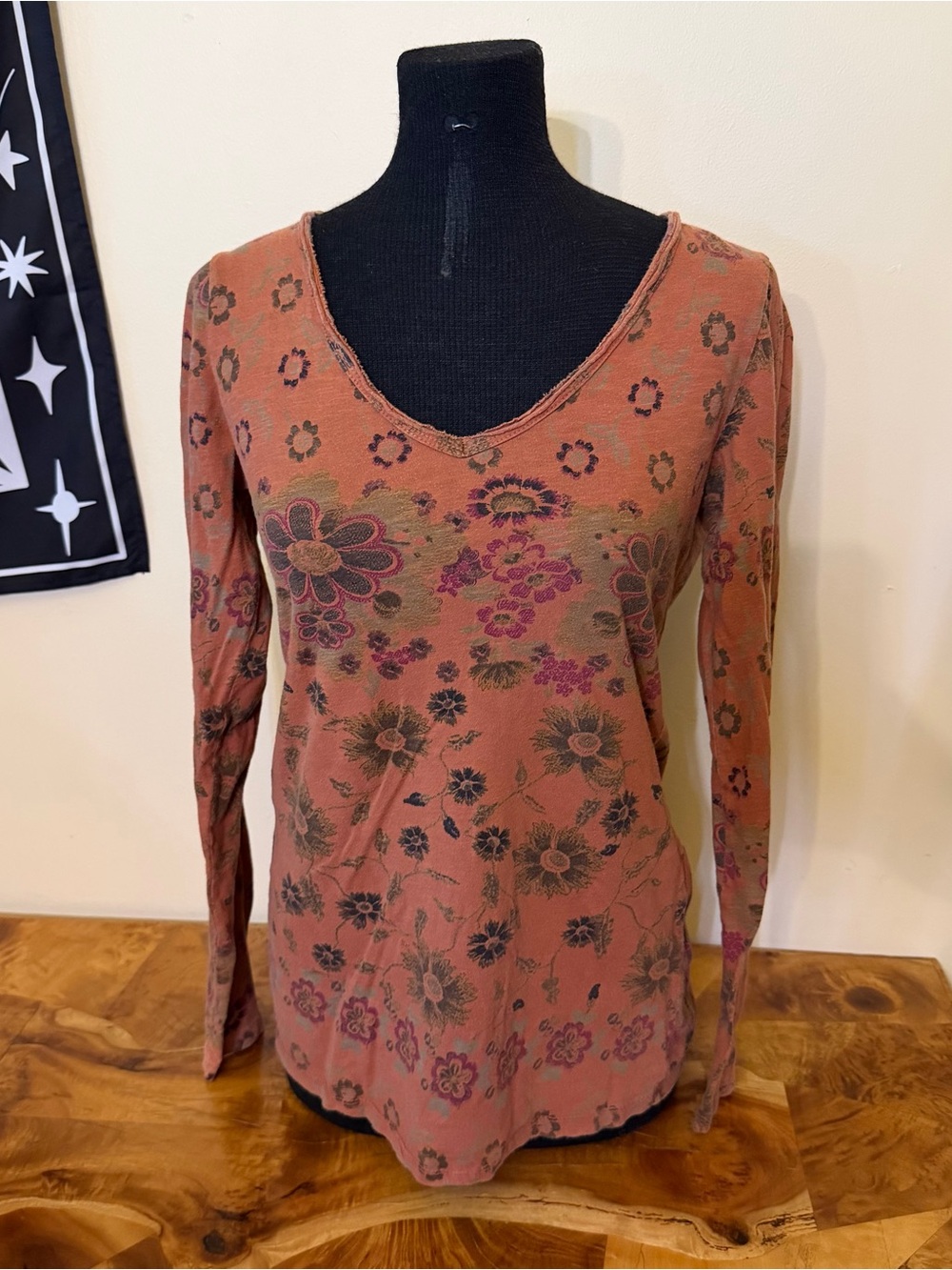 Vintage Susy Mix Sz 8Womens Y2K Fairy Grunge Floral Top Whimsigoth Cotton Italy